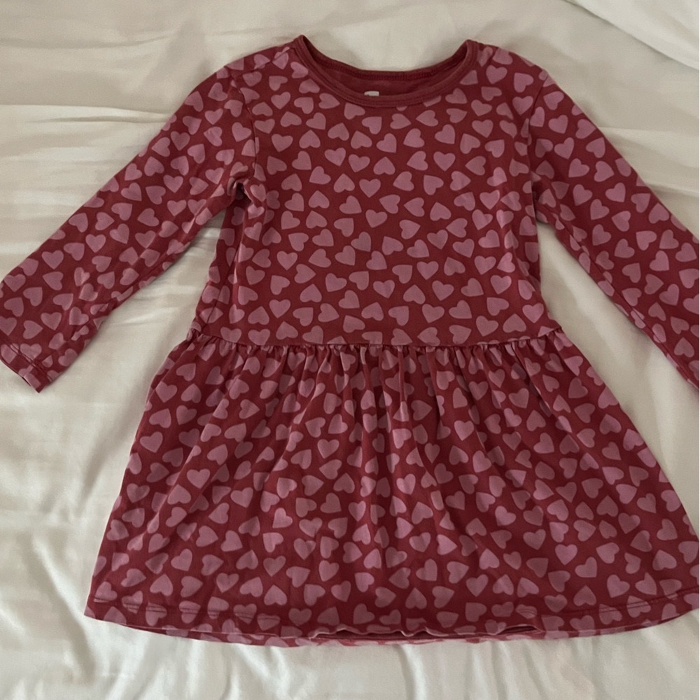 Tea collection 4T heart dress long sleeve